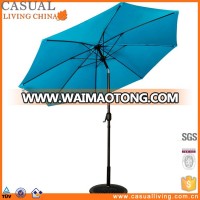 New blue outdoor beach 8 fiberclass ribs China Beach umbrella with crank