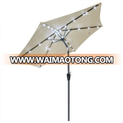 Sling Outdoor 18 LED Umbrella Patio Garden Parasol with Crank Tilt