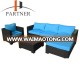 Outdoor Rattan Patio Sofas Blue Cushion Seat Set Furniture